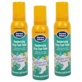 Dermatonics Deodorising Fizzy Foot Foam with Menthol, 150ml, Pack of 3