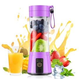 Cordless Portable Personal Size Blender - Mini Blender Make Smoothies and Shakes, 380Ml BPA Free Travel Cup, Powerful Blending Suit in Office/Home/Gym