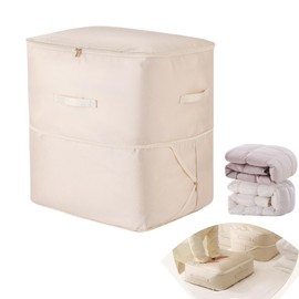 Arsey Large Self-Compressing Storage Bag for Duvets, Ultra Space-Saving, Self-Compressing Organiser, Storage Bags for Clothes, Duvets, Blankets, Beige