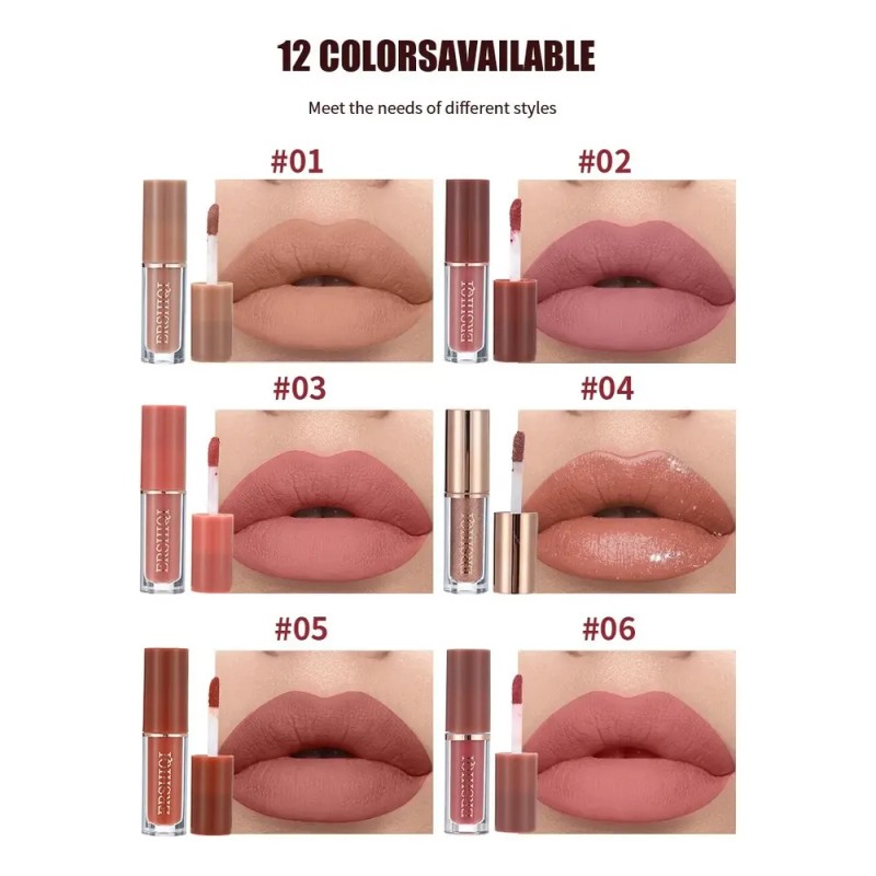 Set De 12 Labiales Mate De Larga Duración Pintalabio Regalo