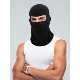 6 Pieces Balaclava Face Mask Motorcycle Mask Windproof Camouflage Fishing Cap Face Cover for Sun Dust Protection (Black)