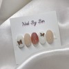 [Handmade Nail Tips] Butterfly Milk Tea Nails - Almond /
