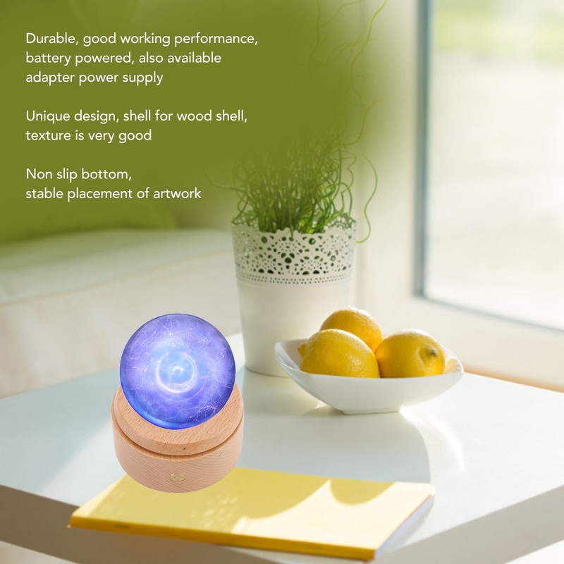 Wooden LED Display Base Rotatable Multi Mode Wood Light Display