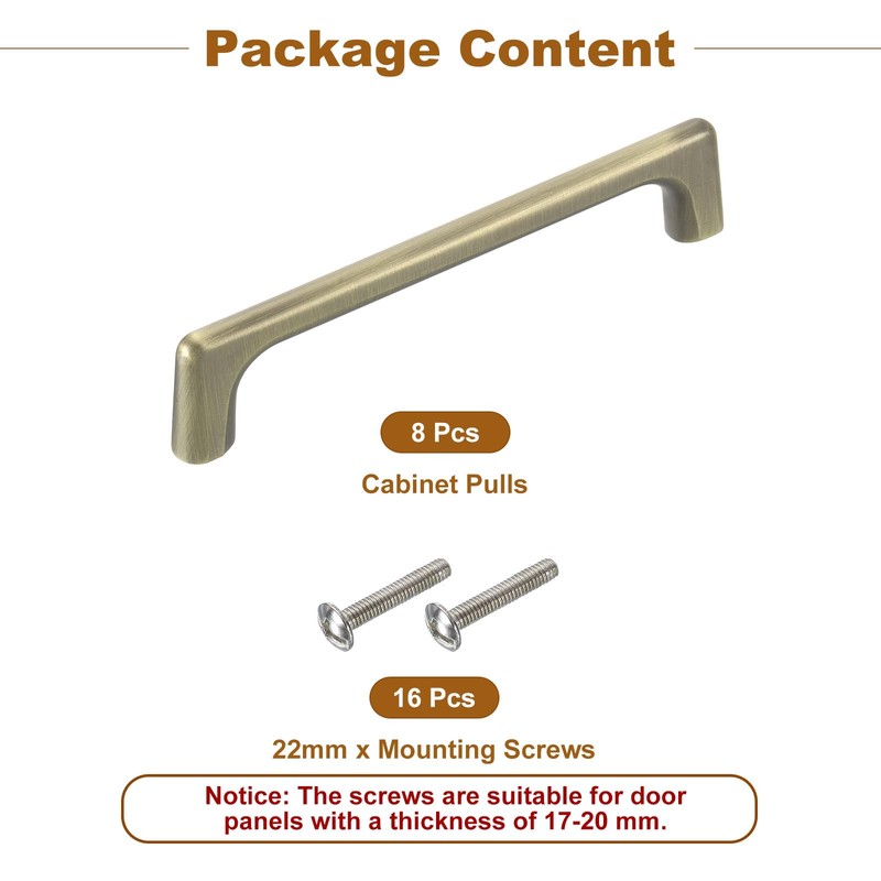 sourcing map Cabinet Pulls, 8Pcs 5 Inch - Aluminum Alloy