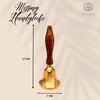 TRINTURA Brass Hand Bell 17 cm Height with Wooden Handle