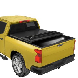JDMSPEED Soft Tri-Fold Truck Bed Tonneau Cover Compatible with 2015-2022 Chevy Colorado/GMC Canyon 5 FT,Truck Bed Cover with LED Light and 118 inch Waterproof Strips