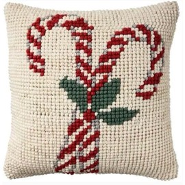 Mina Victory Holiday Throw Pillow 22" x 22", (Candy Cane)