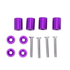 Hood Spacer Riser, Car Aluminum Alloy Engine Hood Ventilation Spacer Riser Replacement Kits Fit for 6mm Motor(Purple)