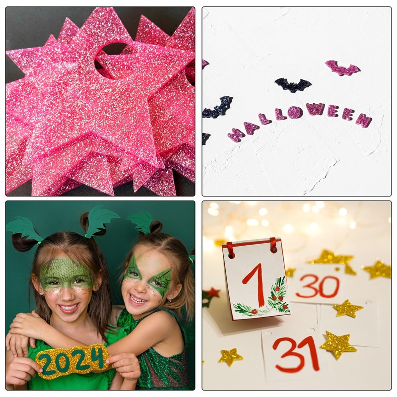 sourcing map 1 Pcs Pink Glitter Acrylic Sheets 1/8" Thickness