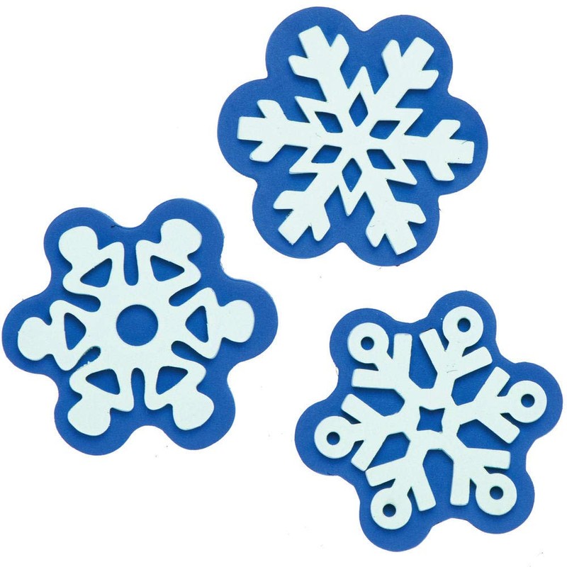 Baker Ross AX405 Snowflake Foam Stampers - Pack of 10,