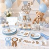 Bear Baby Shower Decorations,260pcs All-in-1 Blue Bear Party Decorations Plates