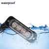 4pcs Ultra Thin 4LED Emergency Warning Lights Amber Hazard Flashing