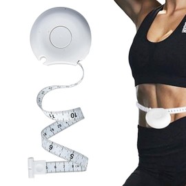 BLOOPIC 2m Curved Tape Measuring Tape Self-winding Tape One Hand Operated Dual Scale Centimeter and Inch Compact Durable Light Measure Chest Fetal Body Measuring Tool