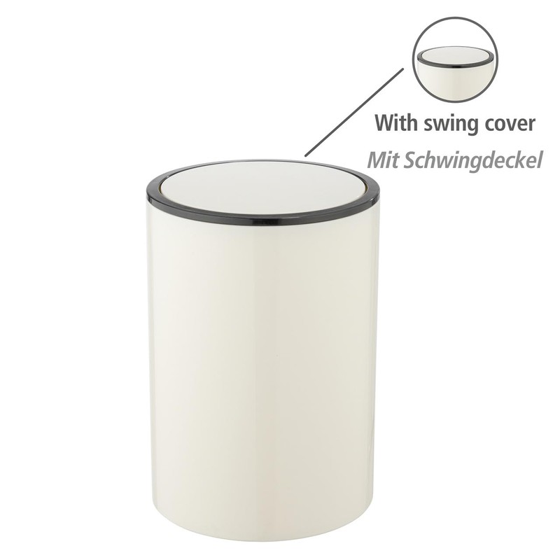 WENKO Inca Swing Lid Bin, 5 Litre Capacity, Bathroom Bin