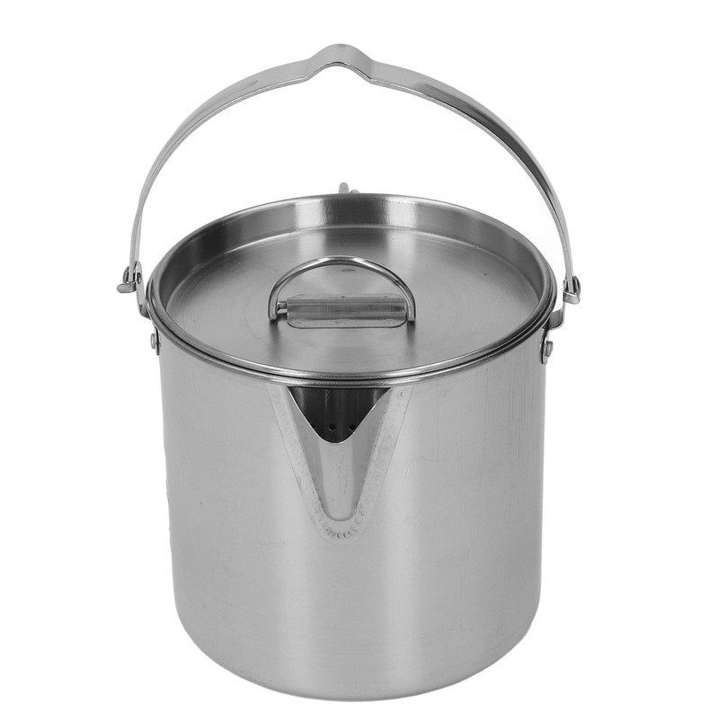 1.2L Stainless Steel Camping Kettle Portable Teapot Coffee Pot Outdoor