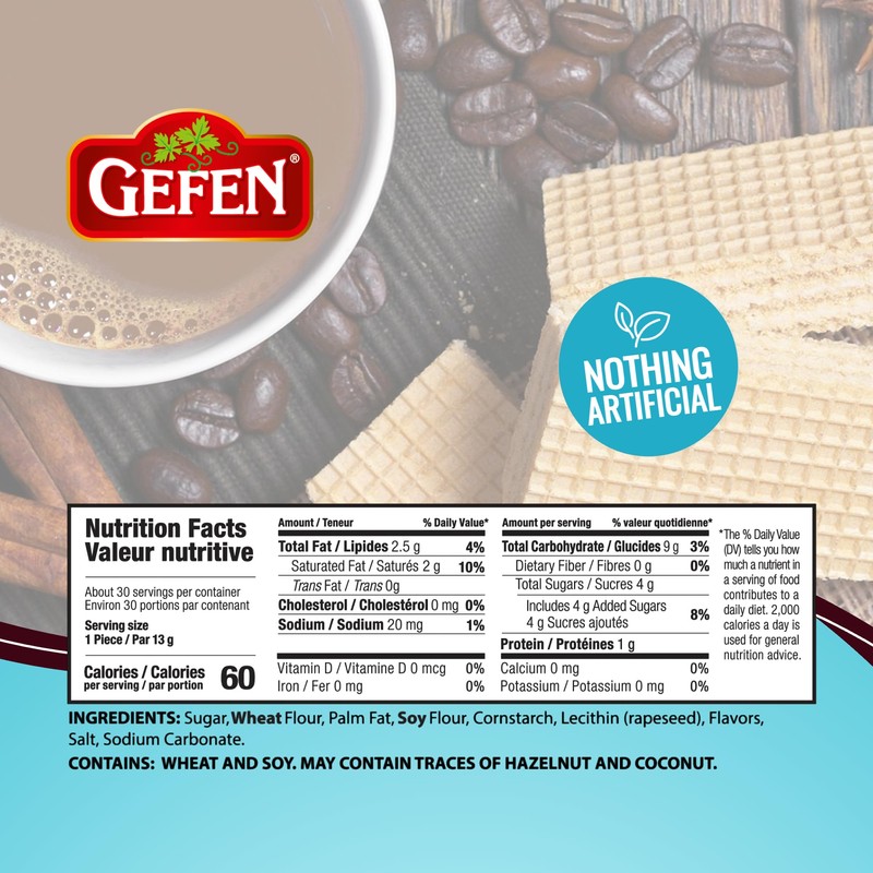 Gefen Vanilla Wafers, 14oz (3 Pack - 30 Wafers Each)