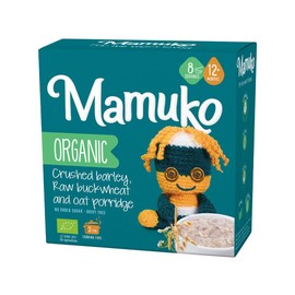 MAMUKO Organic Porridges -2 Pack Combo - Healthy Cereal with Nutrient-Rich Blend of Oats, Raw Buckwheat, Barley, Spelt, & Rye - High Fiber Cereal without Sugar & Preservatives - Organic Porridge 200g/per pack & 8 Servings/per each pack 12+Month w/Organic