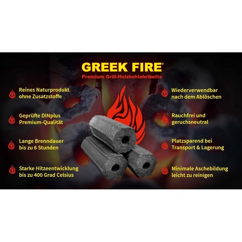 Greek Fire charcoal briquettes