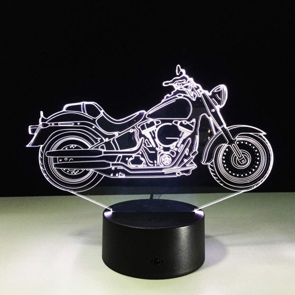 Mobestech 3D Motorcycle Night Light 3D Illusion Lamp LED Motorcycle Table Lamps 7 Colors Touch Light Kids Bedroom Decorations Centerpieces