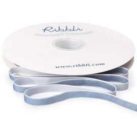 Ribbli Dusty Blue Velvet Ribbon 3/8 Inches Continuous 25 Yard Spool Dusty Blue Christmas Ribbon for Gift Wrapping Crafts Home Decor