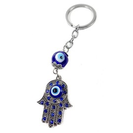 Nazareth Store Evil Eye Keychain Hamsa Fatima Hand Protection Charm Key Chain Good Luck Amulet