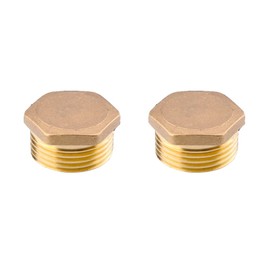 3/4-Inch Brass Compression Cap Stop Valve Cap,Brass Compression Fitting,Water Pipe Plug Brass Cap Male Threaded(Pack of 2)