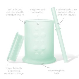 Olababy - Taza de entrenamiento de silicona con tapa de popote, taza de agua para bebés | 6+ Mo para bebés de 12 a 18 meses | Taza para beber para niñ