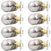Probrico 8 Pack Interior Door Knobs Passage Function, Brushed Nickel