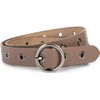 styleBREAKER 03010103 Women's Leather Belt with Rivets and Shiny Surface,