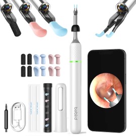 Bebird Pro Note5 Ear Picker with Camera Tweezers, Wireless Wax Removal Tool Camera Cleaner Otoscope with Light for iPhone, Visual Ear Viewing Scope with Videos, WiFi Cleaning Kit for Adults & Kids