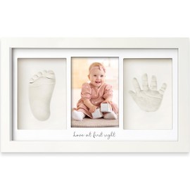 KeaBabies Kit de Huellas de Manos y Pies para Bebé - Marco de Recuerdo de Huellas de Mano de Arcilla, Marco de Fotos para Cuarto de Bebé Recién Nacido, Regalos Personalizados para Nuevas Mamás para la
