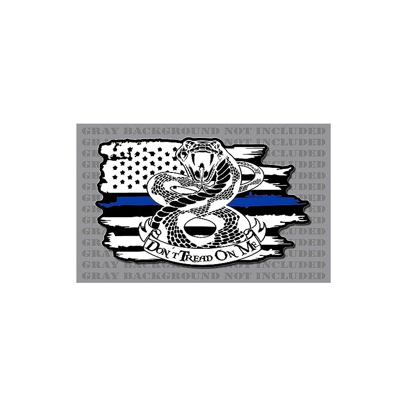 Police Thin Blue Line Tread On Me Gadsden Rattlesnake American
