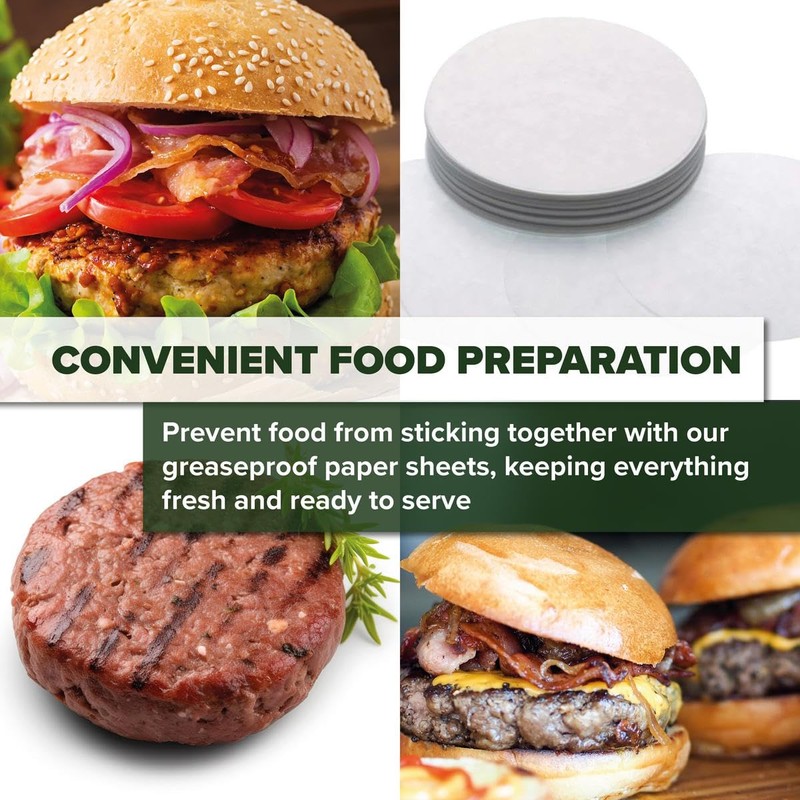 BushWear Burger Discs 5" Greaseproof Separator Papers 100pk