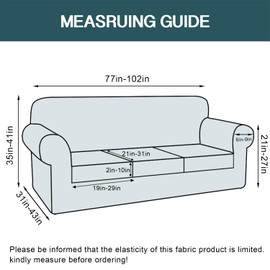 FantasDecor 4 Piece Sofa Velvet Couch Covers for 3 Cushion Stretch Slipcover with Individual Seat Cushion Elastic Furniture Protector for Pets, Machine Washable (Sofa, Peacock Blue)