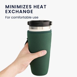 kwmobile Neoprene Tumbler Holder (Set of 2) - Cup Sleeve for 30oz (887ml) Travel Tumblers - Drinks Cups Protector Holders - Blue/Green