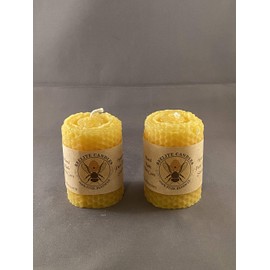 Pure Natural Beeswax Honeycomb Pillar 2-Pack (2" X 3")