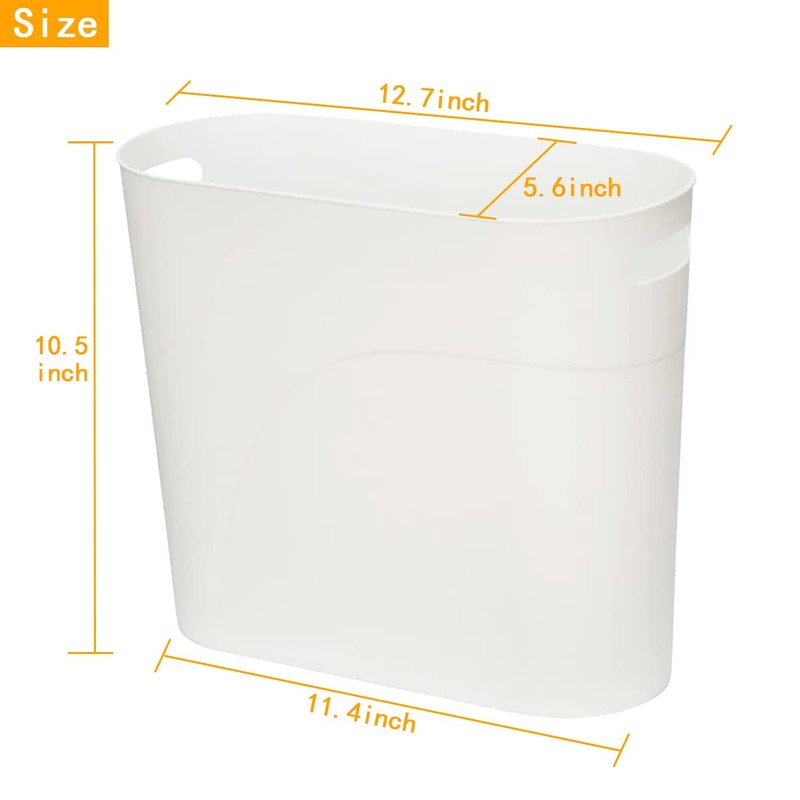 LOSYHU 2 Pack Small Narrow Trash Can with Handles 3.2