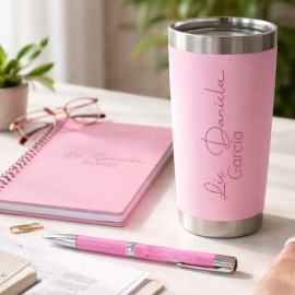 Kit Termo Libreta Pluma Personalizados Láser Para Regalo