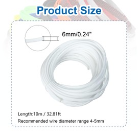 Heyiarbeit 10m/32.8ft PET Expandable Braid Cable Sleeving Flexible Wire Mesh Sleeve White 6mm
