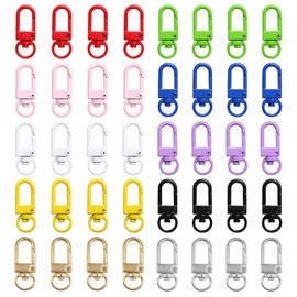 40pcs Metal Lobster Claw Clasps Swivel Lanyards Trigger Snap Hooks Strap Lanyard Swivel Snap Hooks Swivel Clasps for Jewelry Making,Keychain Lanyard,DIY Crafts(10 Colors)