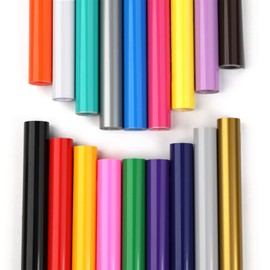 HTVRONT Permanent Vinyl Roll, 12" x 3FT Multi-Color Permanent Vinyl for Cricut, Silhouette - Easy to Weed & Transfer, 18 Rolls Adhesive Vinyl Roll for Indoor & Outdoor Decal