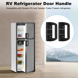 Kscjdg DM2652 RV Refrigerator Door Latch for Dometic Refrigerator 3851174023 DM2852 DM2862 DM2662 Replacement RV/Camper/Trailer Freezer Door Handle - 2 Pack (Black)