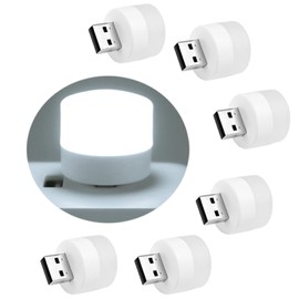 LOYAAUY USB Night Light, LED Mini Light Bulb, Plug in Night Light, Small Night Lights, Warm White, USB Light Bulb for Bedroom, Bathroom, Hallway, Nursery, Kitchen, Car Tiny Light 6PS (6 White)