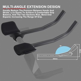 Alfa Pasca Road Bike Handlebar Attachment Triathlon 360 mm Aero Triathlon Handlebar Carbon 50° TT Bar Extender