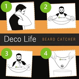 Deco Life Beard Shaving Bib Beard Trimming Apron Beard Catcher Less Mess Better Beard Shaving Apron Beard Catcher Beard Shave Apron Beard Trim Apron Shaving Apron Beard Catcher - White