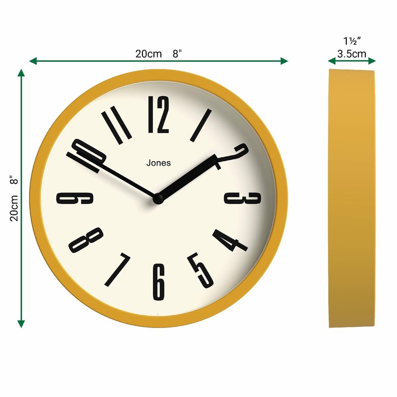 JONES CLOCKS® Hot Tub Wall Clock | Small Retro Round