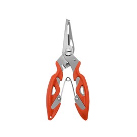 Fishing Pliers Fishing Hook Remover Tool Stainless Steel Fishing Tongs Multifunctional Split Ring Pliers With Bag and Lanyard For Fishing Hunting, Hiking-Orange