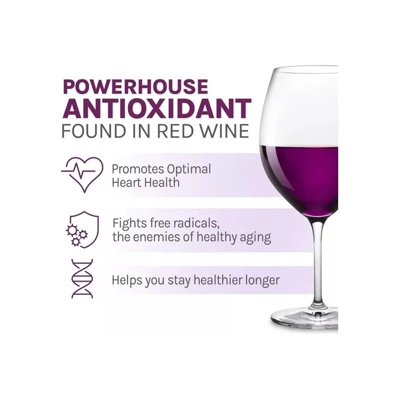 Reserveage Beauty Resveratrol 100 Mg Antienvejecimiento 60pz Sabor Uva