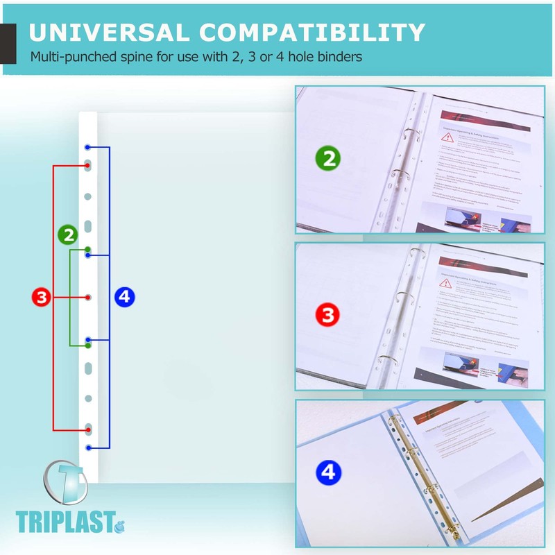 Triplast 50 x A4 Clear Pockets Top Opening for Easy
