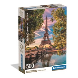 Clementoni Puzzle Collection - Along The Seine 500 Pieces, Compact Box - Puzzle for Adults 14-99 Years, Gift for Men and Women, Paris, Made in Italy, 35598